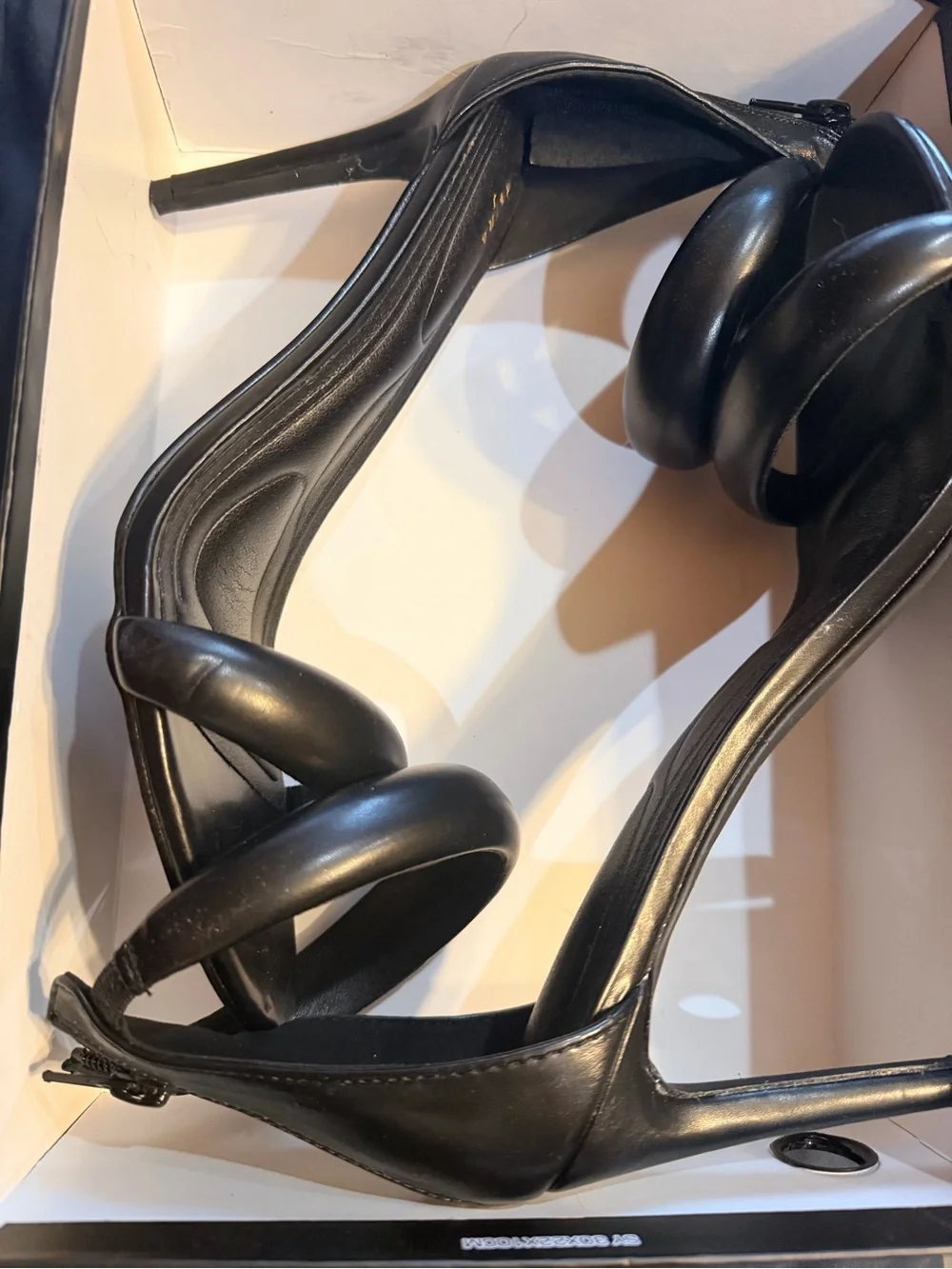 AKIRA AZALEA WANG Black Ankle-Strap Stiletto Sandals size 10